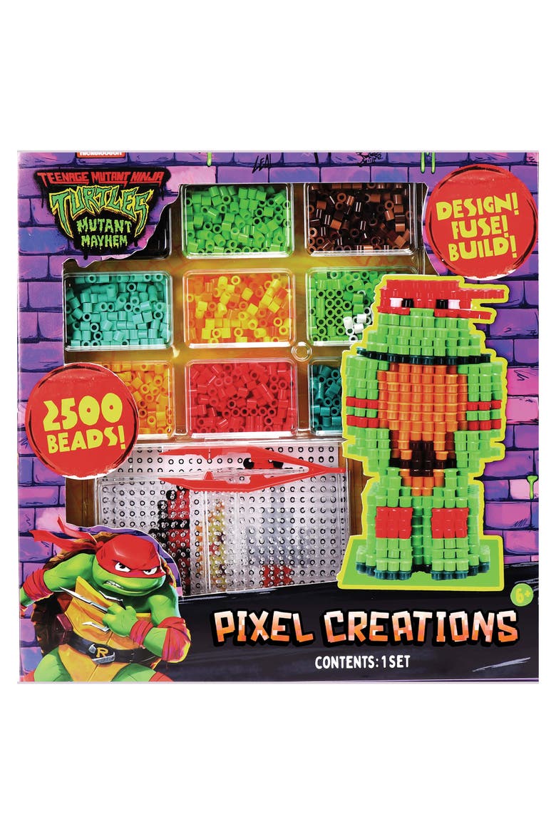 3d Pixel Creations Tmnt 2500 Beads Kit, Diy Character Craft Set, Main, color, Multicolored