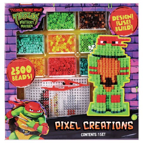 3d Pixel Creations Tmnt 2500 Beads Kit, Diy Character Craft Set