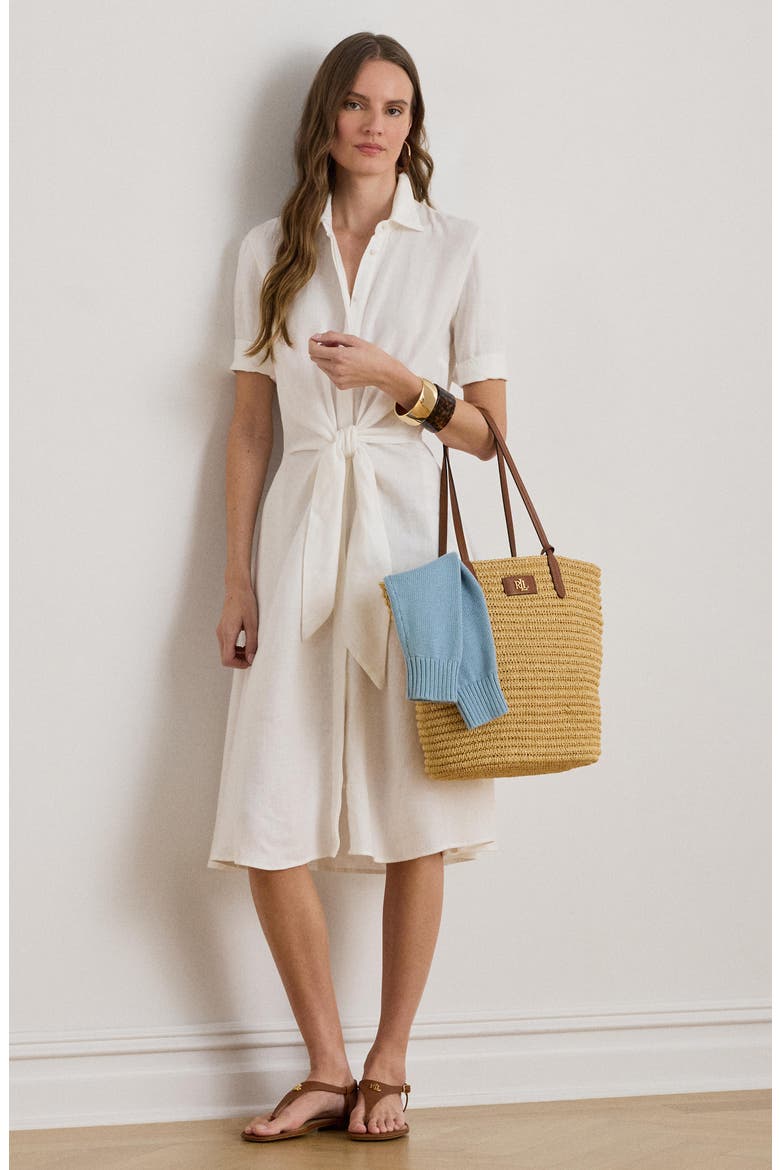 Wakana Linen Shirtdress, Alternate, color, WHITE