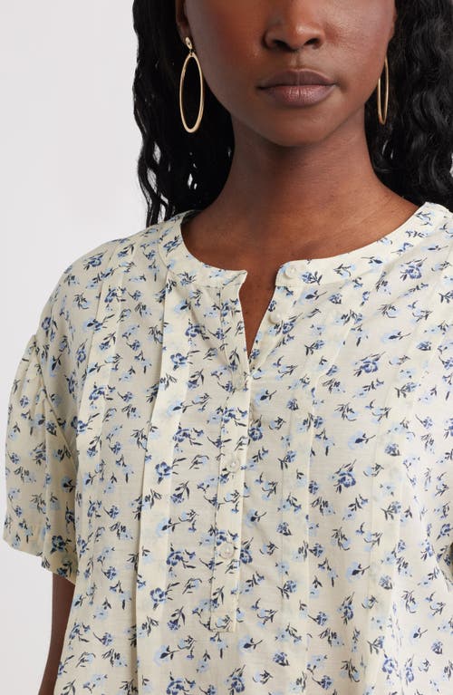 Treasure & Bond Floral Pleated Boxy Top In Multi