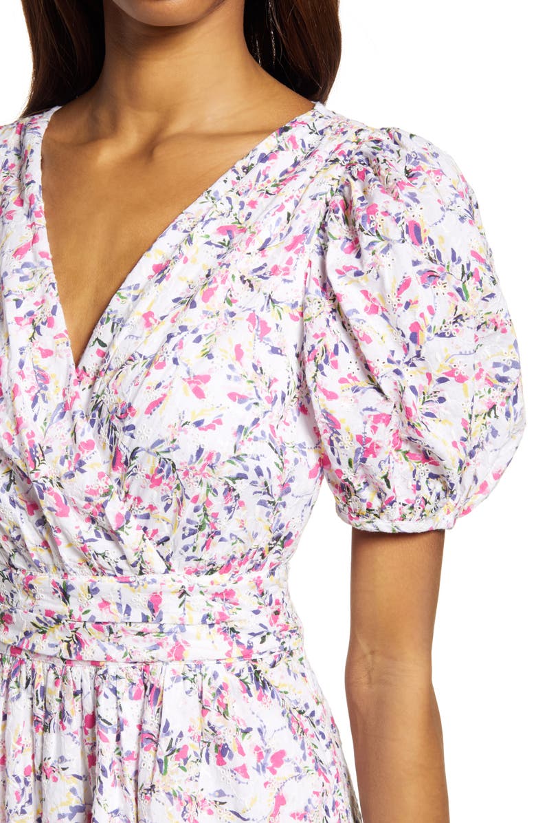 French Connection Flores Puff Sleeve Dress, Alternate, color, 