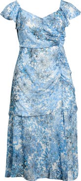 SUGARLIPS Tierra Floral Nadia Ruched Midi Dress