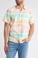 Tommy Bahama Nova Wave Corsica Coast Short Sleeve Cotton Blend Seersucker Button-Up Shirt