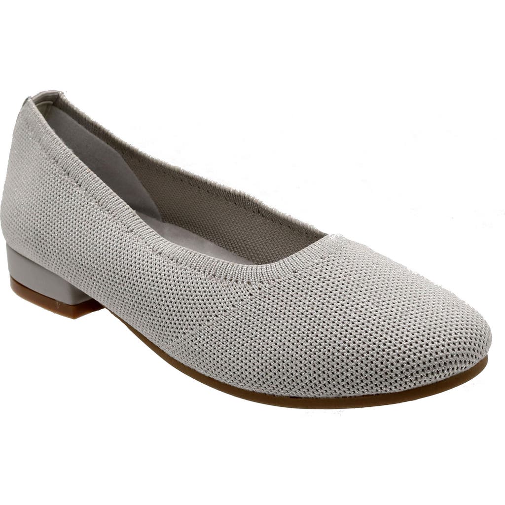 David Tate Suave Womens Padded Insole Canvas Pumps In Silver Metallic
