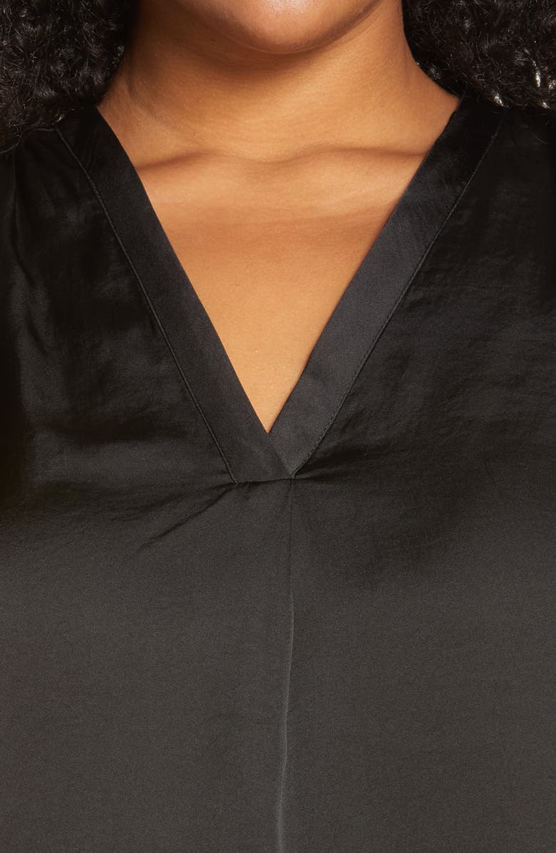 Vince Camuto Smocked Long Sleeve V-Neck Blouse, Alternate, color, 