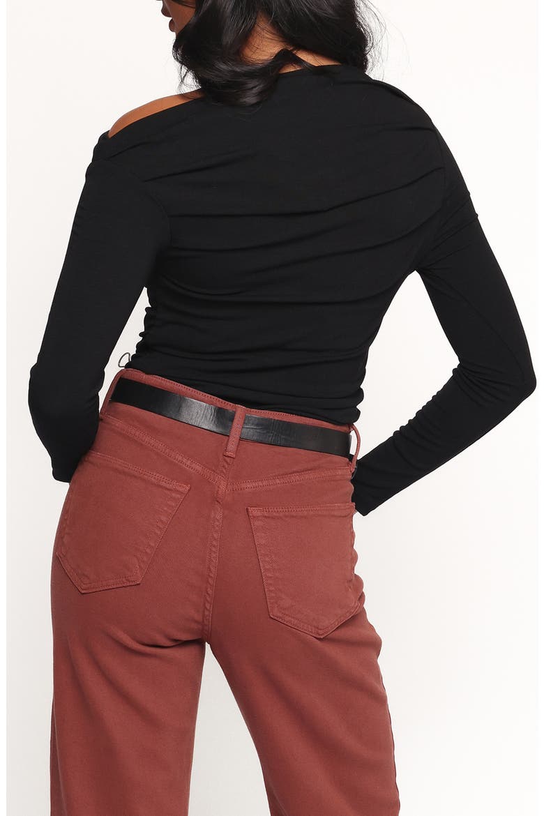 Cer One-Shoulder Knit Top, Alternate, color, BLACK