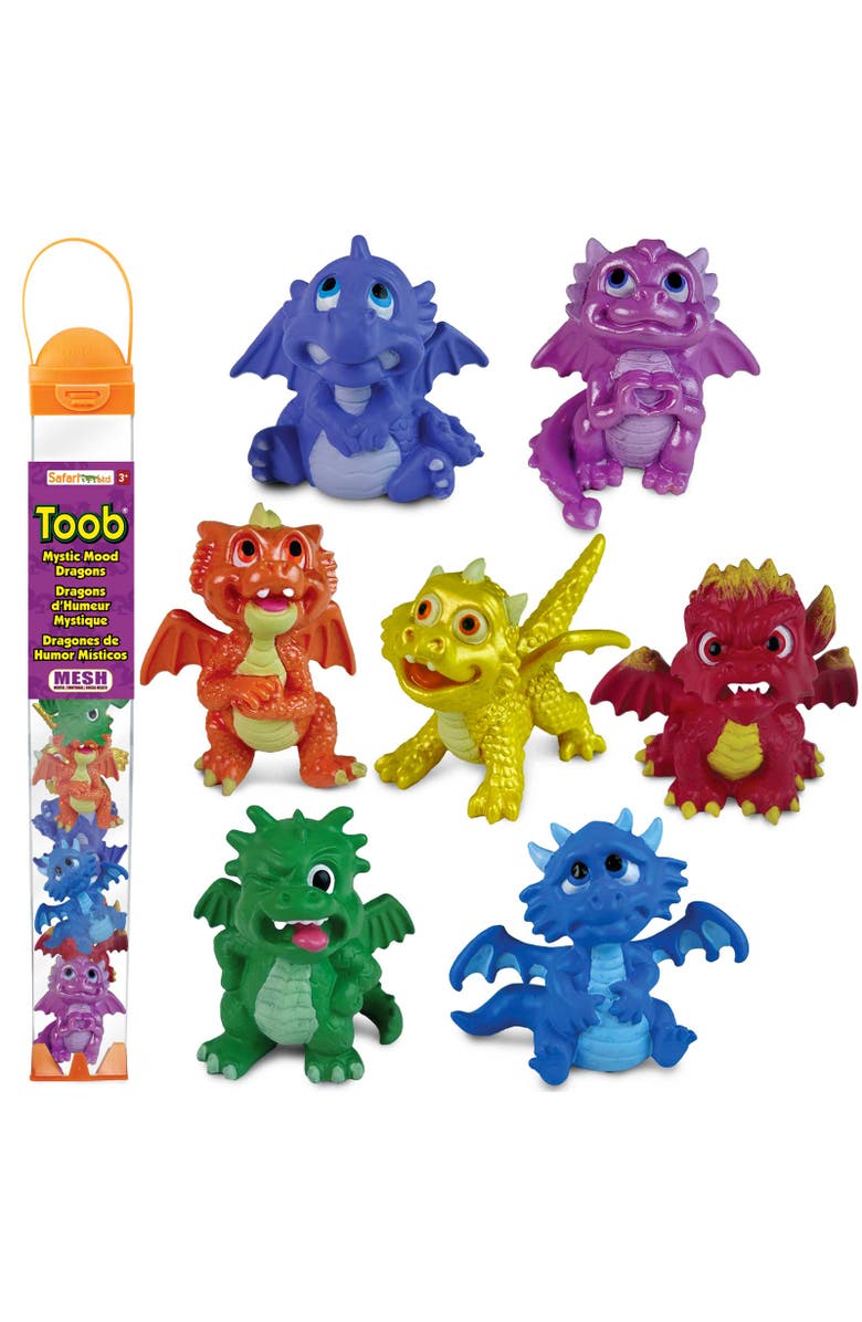 Safari Ltd. Mystic Mood Dragons TOOB - contains 7 Mini Figurines, Main, color, NO COLOR