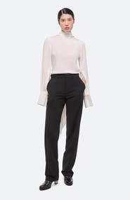 Helmut Lang Silk Long Sleeve Top with Scarf