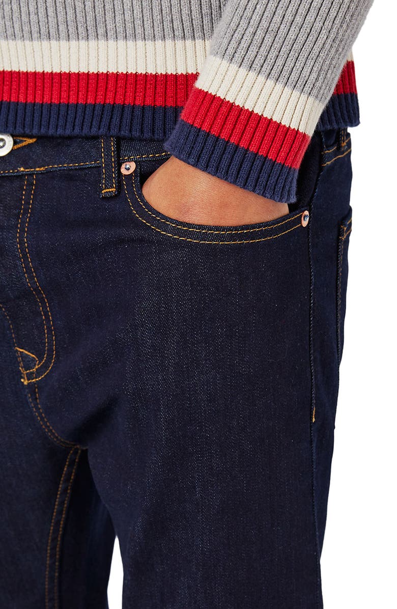 Topman Stretch Skinny Fit Raw Denim Jeans, Alternate, color,