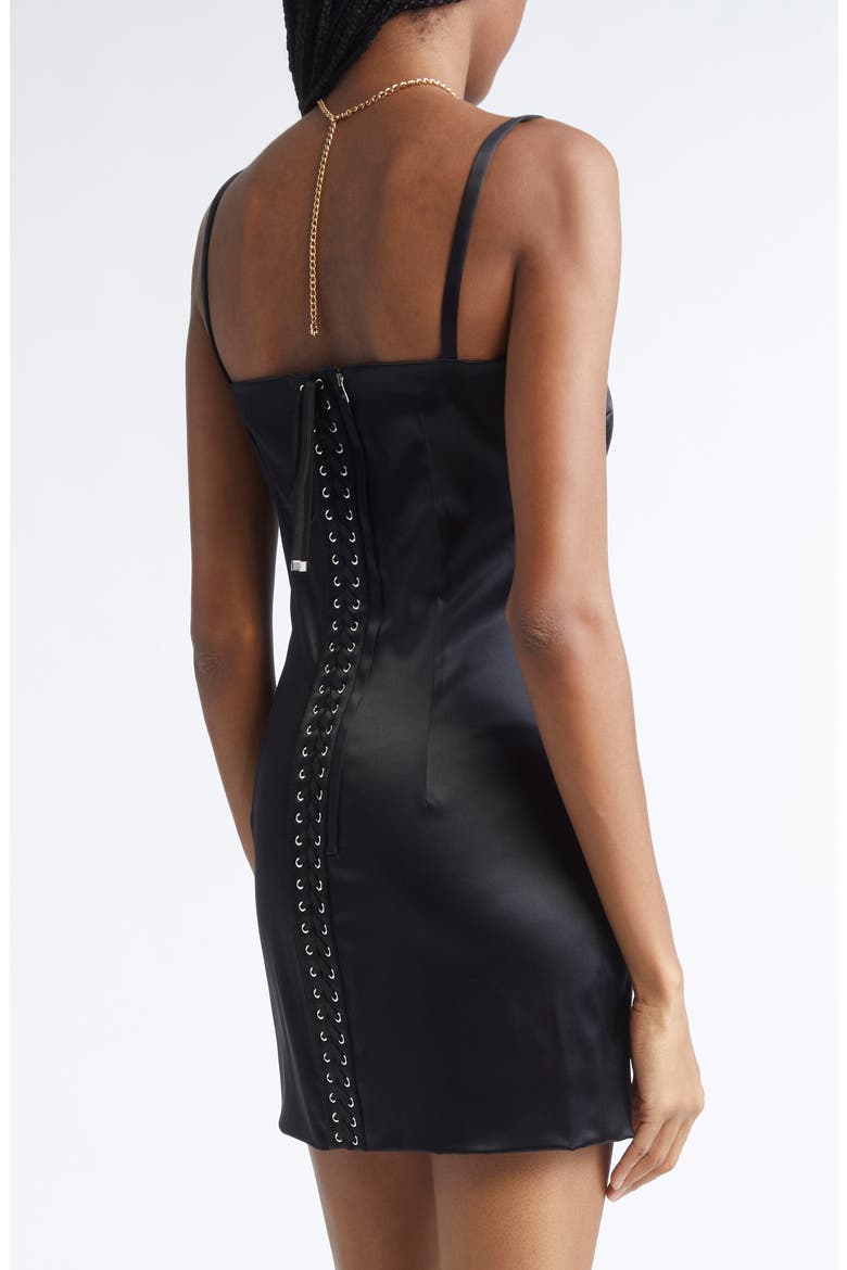 Stretch Satin Minidress, Alternate, color, N0000 NERO