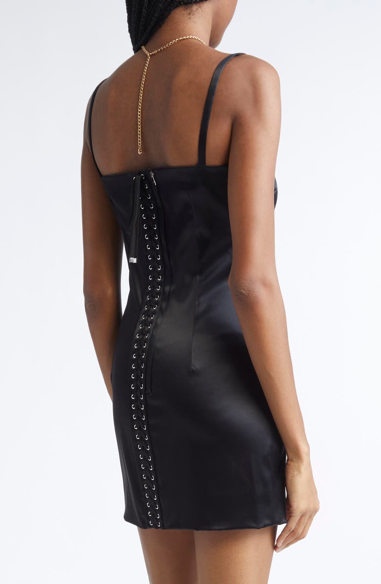 Dolce&Gabbana Stretch Satin Minidress, Alternate, color, N0000 Nero