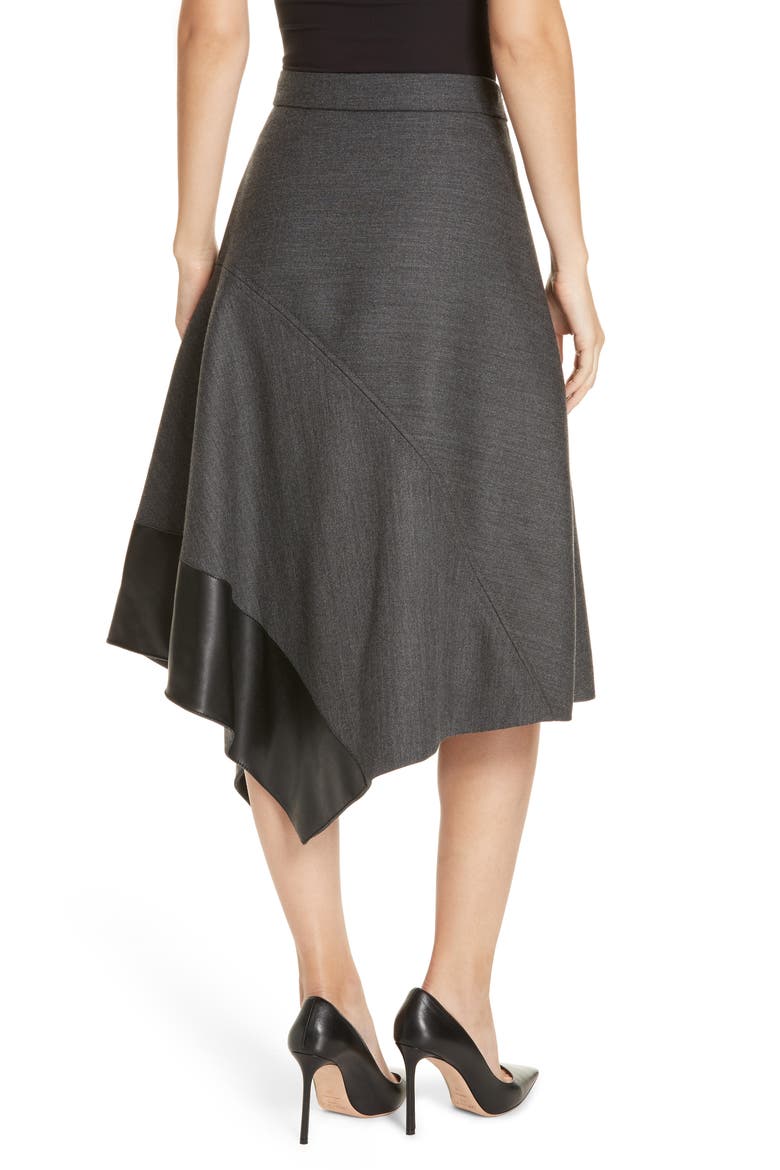 Vadelina Asymmetrical Flare Skirt, Alternate, color, ANTHRACITE MELANGE