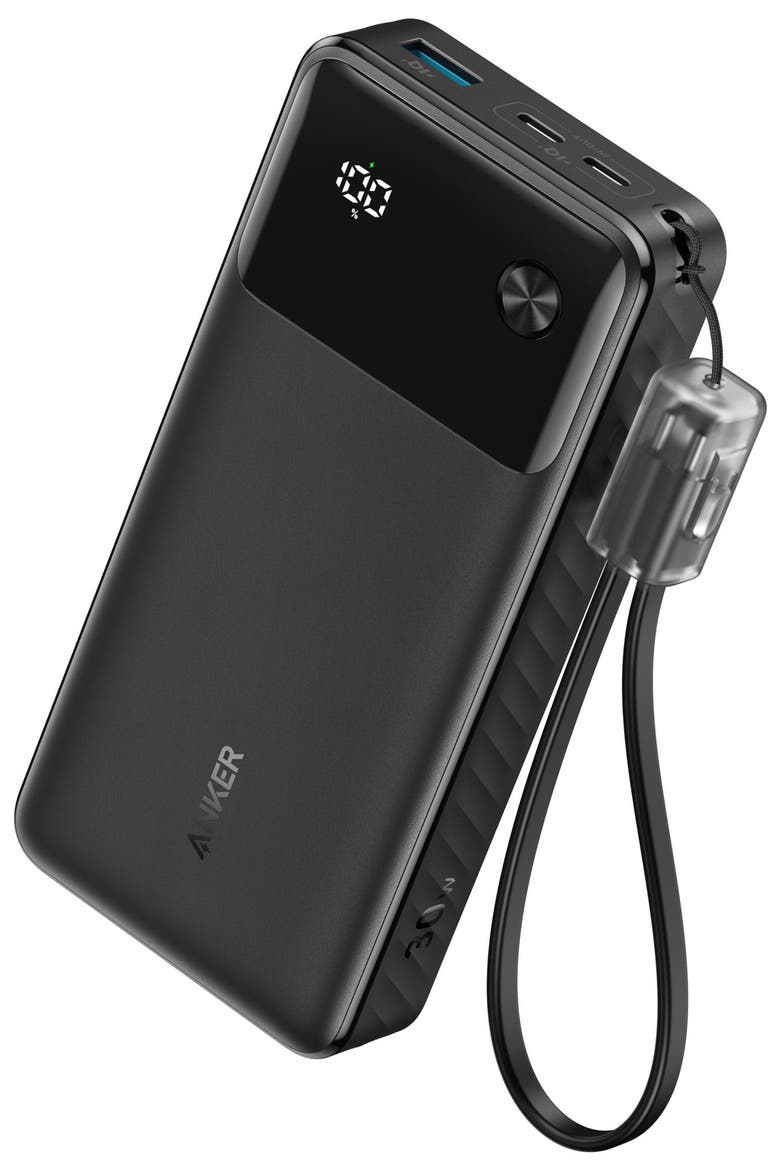 Power Bank 20,000 mAh 30W with USB-C to USB-C Cable, Main, color, Black