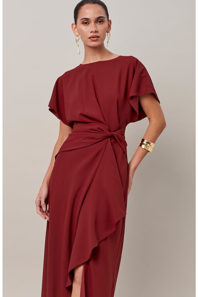 Fionah Midi Dress, Alternate, color, Burgundy