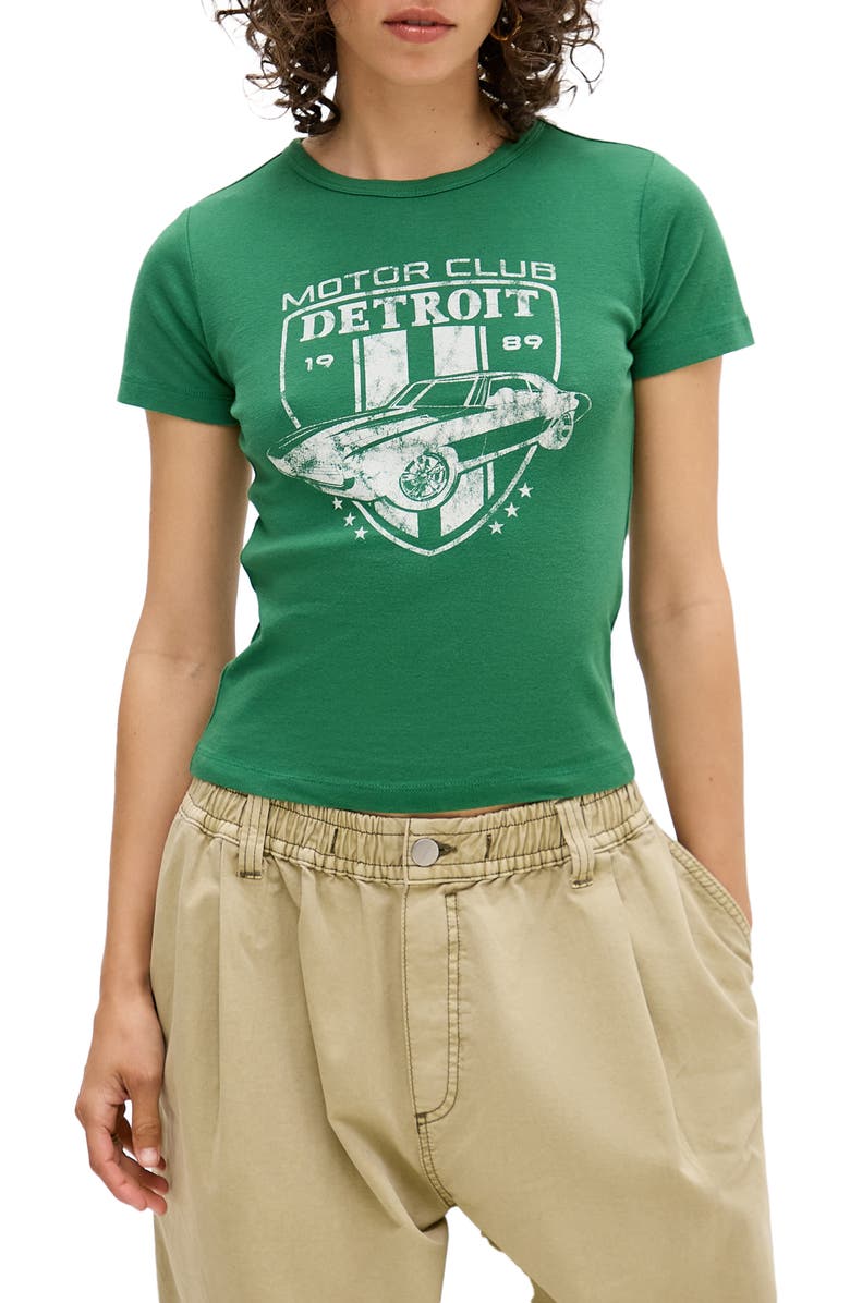 BDG Urban Outfitters Detroit Cotton Baby Tee, Main, color, Green