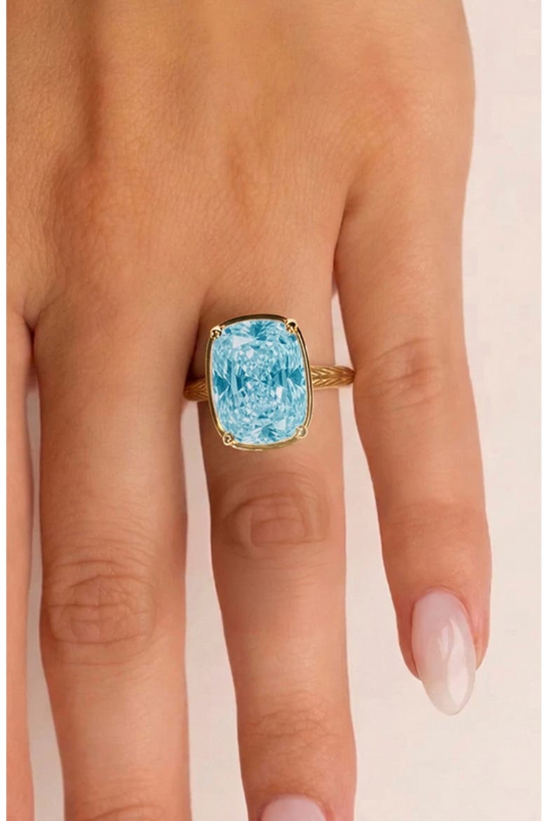 Elongated Cushion Statement Ring, Alternate, color, GOLD/ TEAL