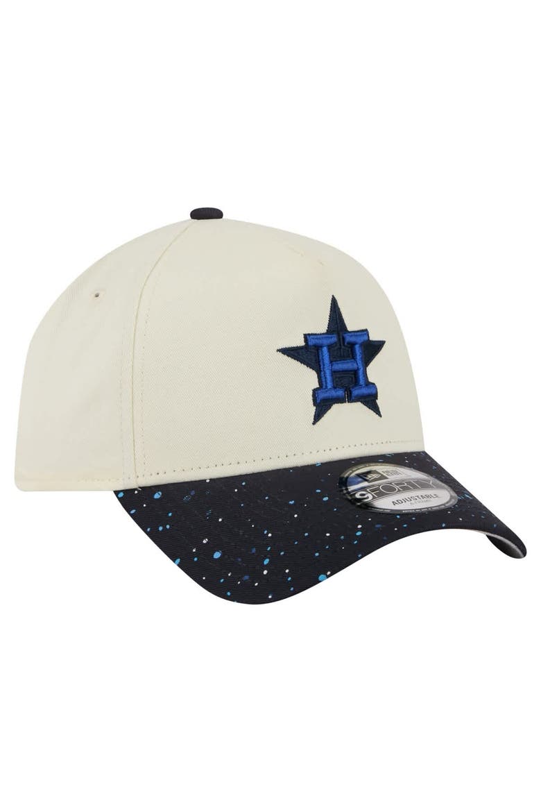 Men's New Era  Cream Houston Astros Speckle A-Frame 9FORTY Adjustable Hat, Alternate, color, Cream