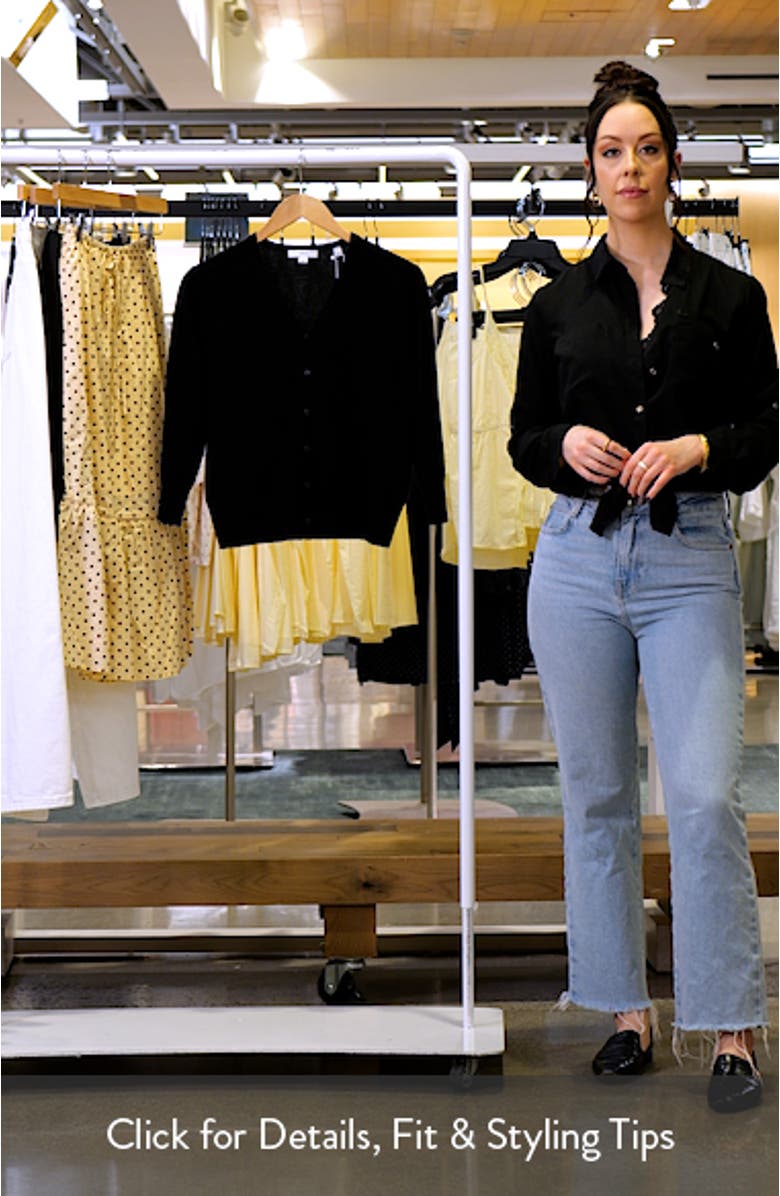Elbow Sleeve V-Neck Cashmere & Silk Cardigan, sales video thumbnail