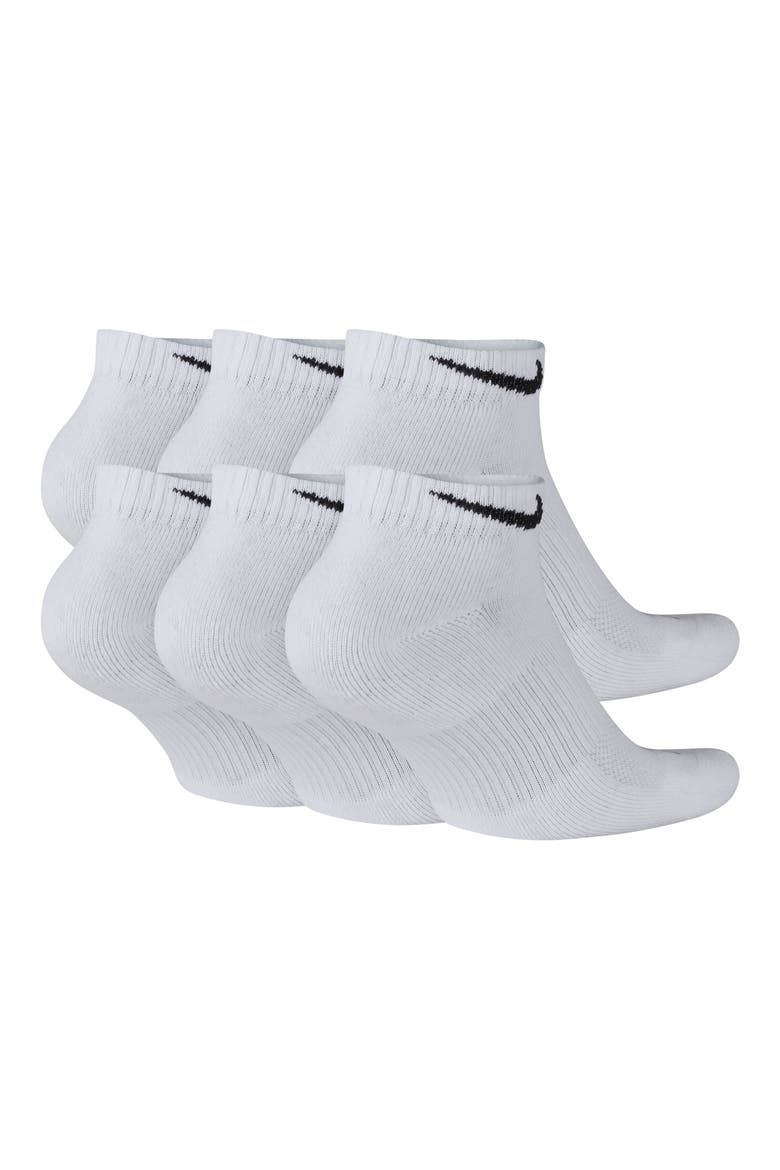 Kids' 6-Pack Comfort Plus Dri-FIT Cushioned Ankle Socks, Alternate, color, WHITE/ BLACK