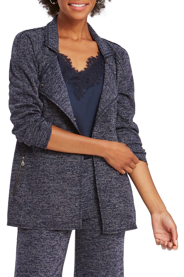 Twiggy Snap Closure Knit Jacket, Main, color, INDIGO MIX