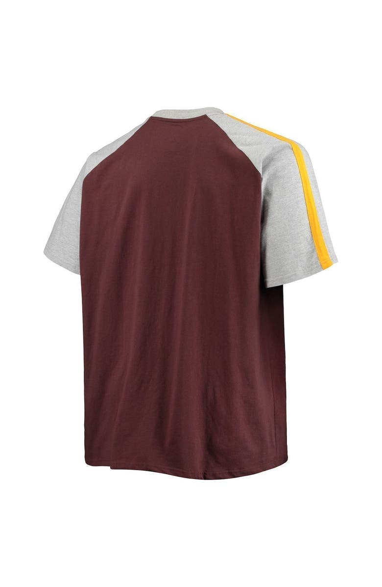 PROFILE Men's Brown/Heathered Gray San Diego Padres Big & Tall Circular Raglan T-Shirt, Alternate, color, 