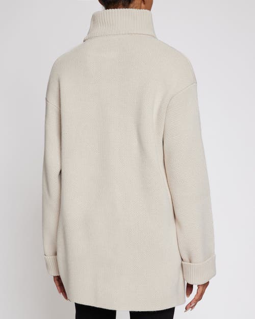 Santorelli Oversized Knit Coat In Creme