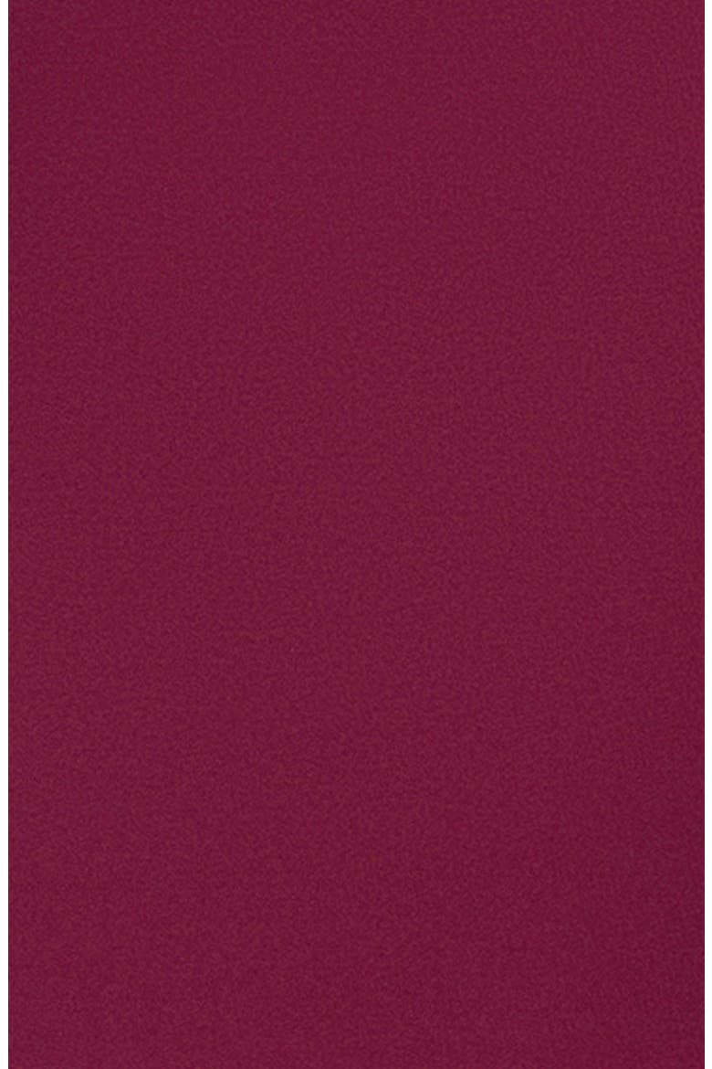 Cascade Ruffle Long Sleeve Scuba Crepe Gown, Alternate, color, WINE
