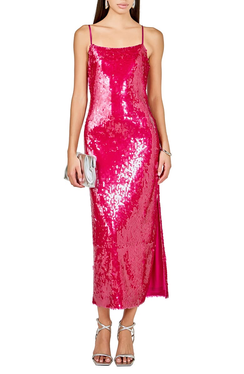 Endless Rose Sequin Slipdress, Main, color, Magenta