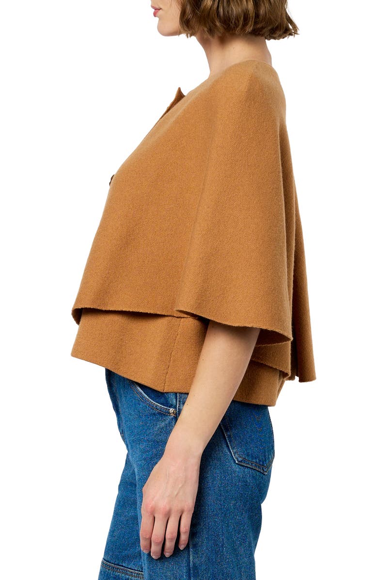 CIEBON Fanny Double Breasted Crop Top, Alternate, color, Brown