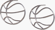 Nickel & Suede Basketball Hoops Earrings
