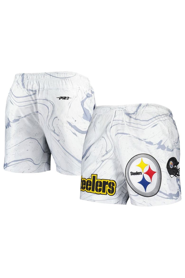 Men's Pro Standard White Pittsburgh Steelers Allover Marble Print Shorts, Main, color, White