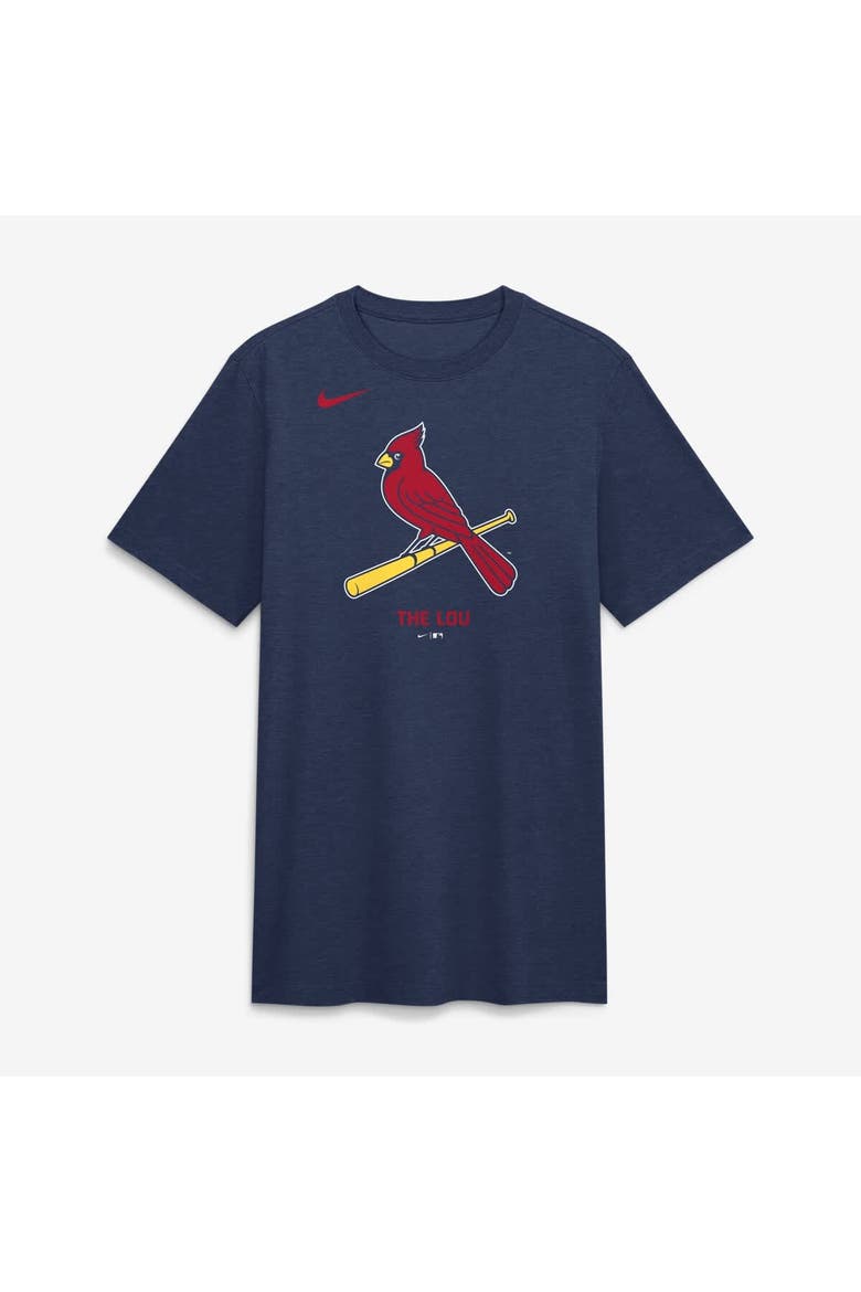Men's Nike  Navy St. Louis Cardinals Tri-Blend Logo T-Shirt, Alternate, color, Navy
