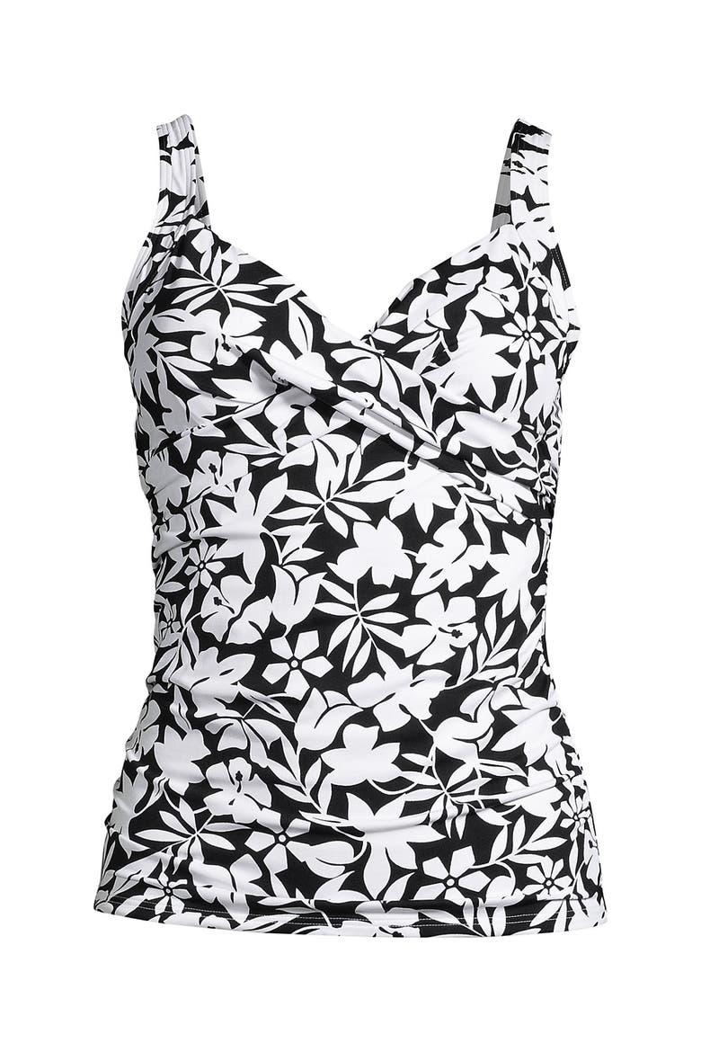 DDD-Cup Sweetheart Wrap Underwire Tankini Top, Alternate, color, Black Havana Floral