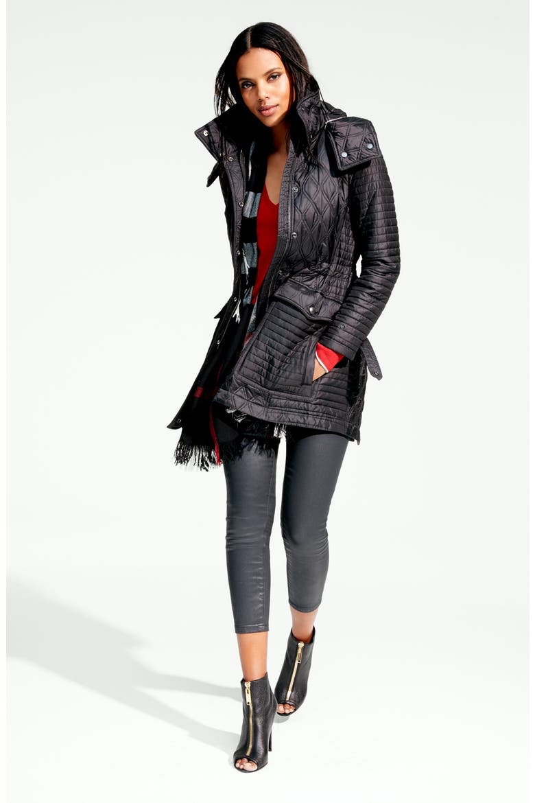 Check Merino Wool Scarf (Nordstrom Exclusive), Alternate, color, BLACK
