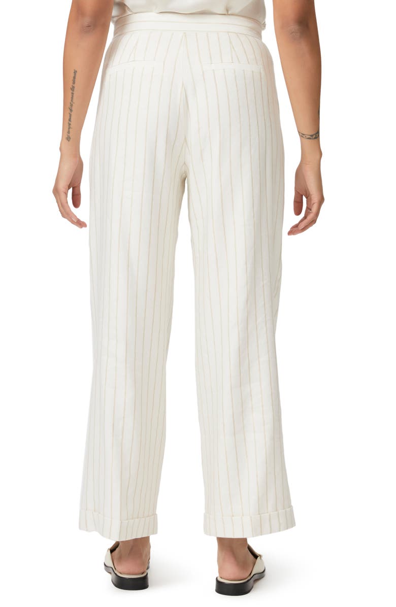 PAIGE Kennie Stripe Wide Leg Pants, Alternate, color, Aftglo/Gld