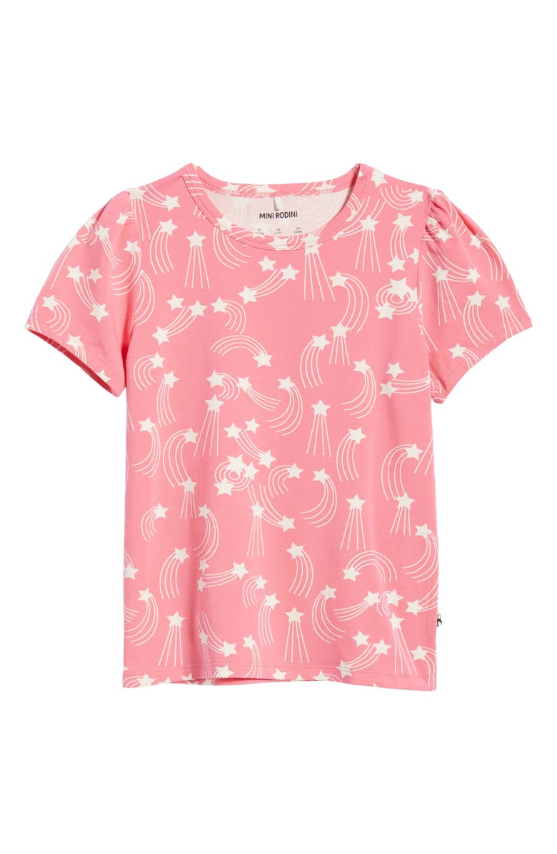 Mini Rodini Kids' Starfall Short Sleeve Top, Main, color, Pink