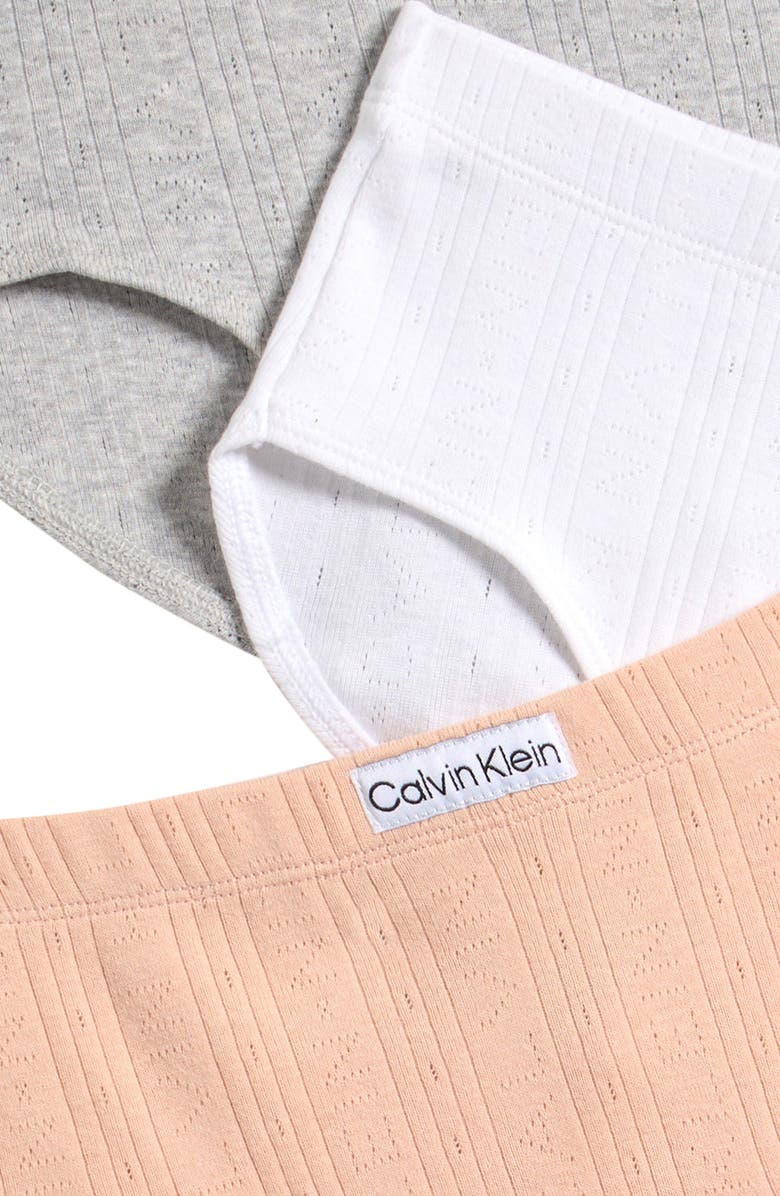 Calvin Klein Kids' 3-Pack Logo Rib Hipster Briefs, Alternate, color, Pink/ White/ Grey