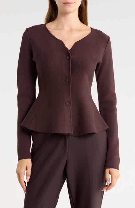 Peplum Button Front Cardigan