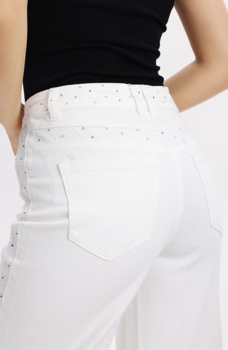Bayeas Embellished High Waist Wide Leg Jeans, Alternate, color, 