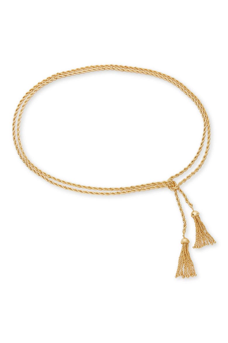 Chateau Rope Tassel Belt, Main, color, GOLD