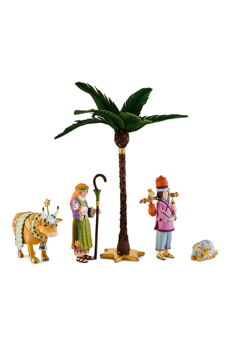 Patience Brewster Nativity Miniature 5-Piece Ornament Set, Alternate, color, GREEN