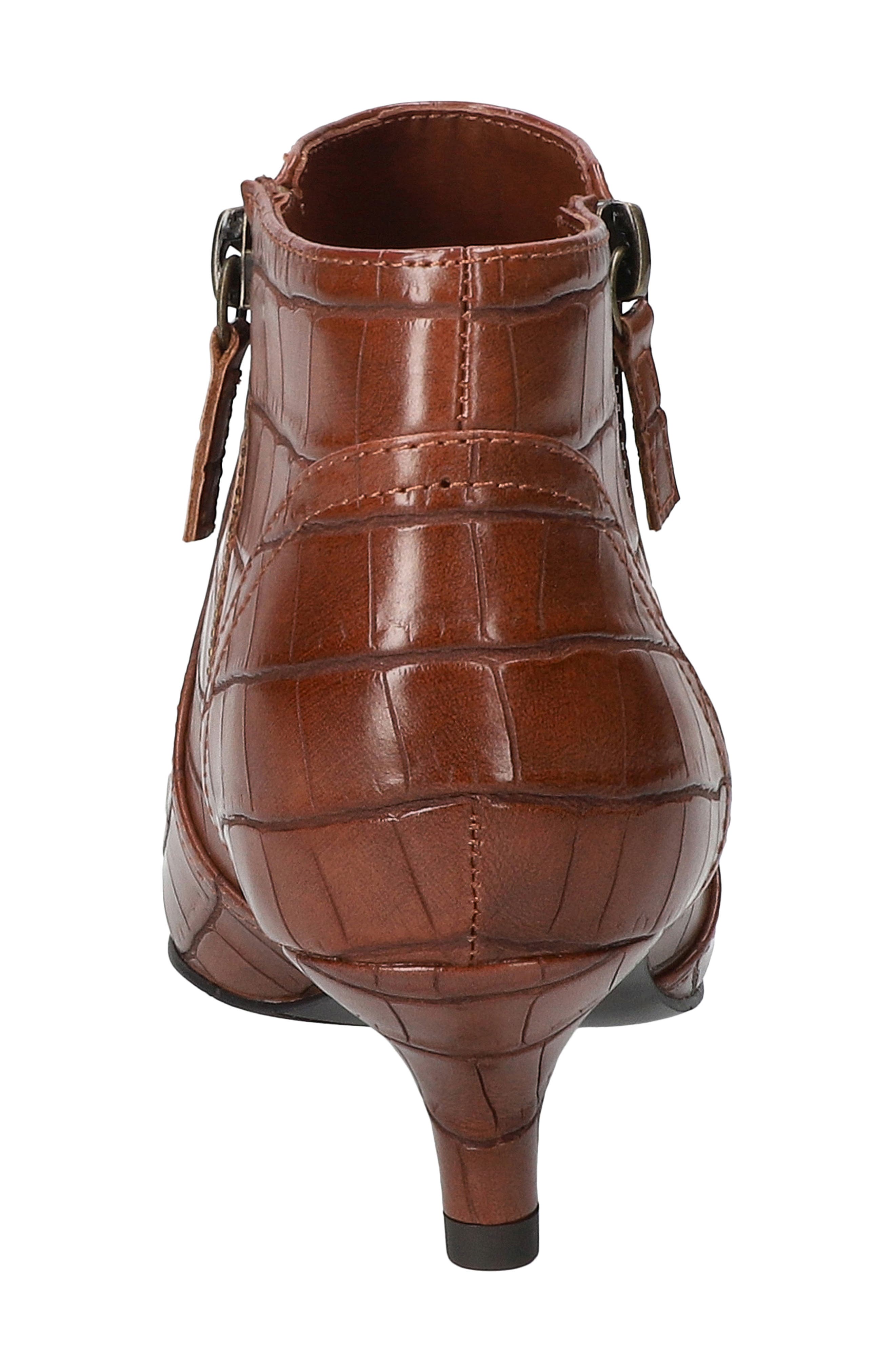 EASY STREET Annalee Kitten Heel Bootie, Alternate, color, Brown Croc