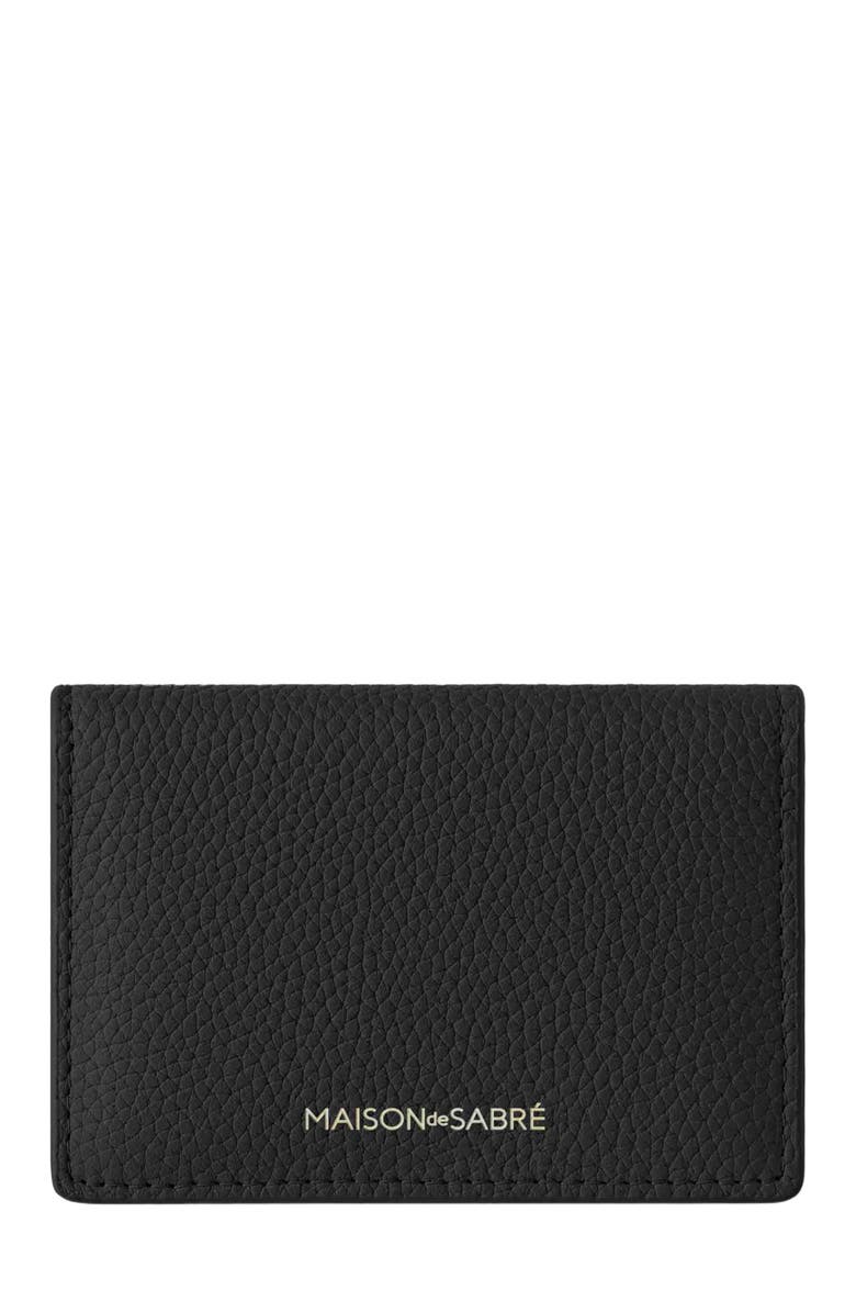 MAISON de SABRÉ Leather Card Case, Main, color, Black Caviar