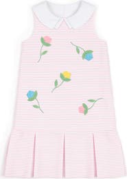 Florence Eiseman Stripe Pique Dress With Tulips