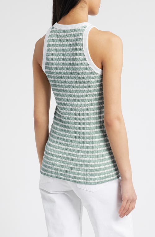 Loveappella Stripe Racerback Tank In Sage