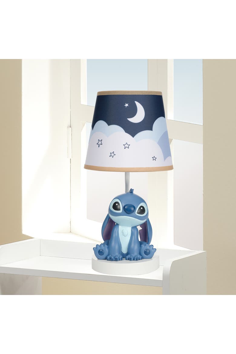 Disney Stitch Hand-Painted 3D Sculpted Nursery Lamp and Shade, Alternate, color, Blue