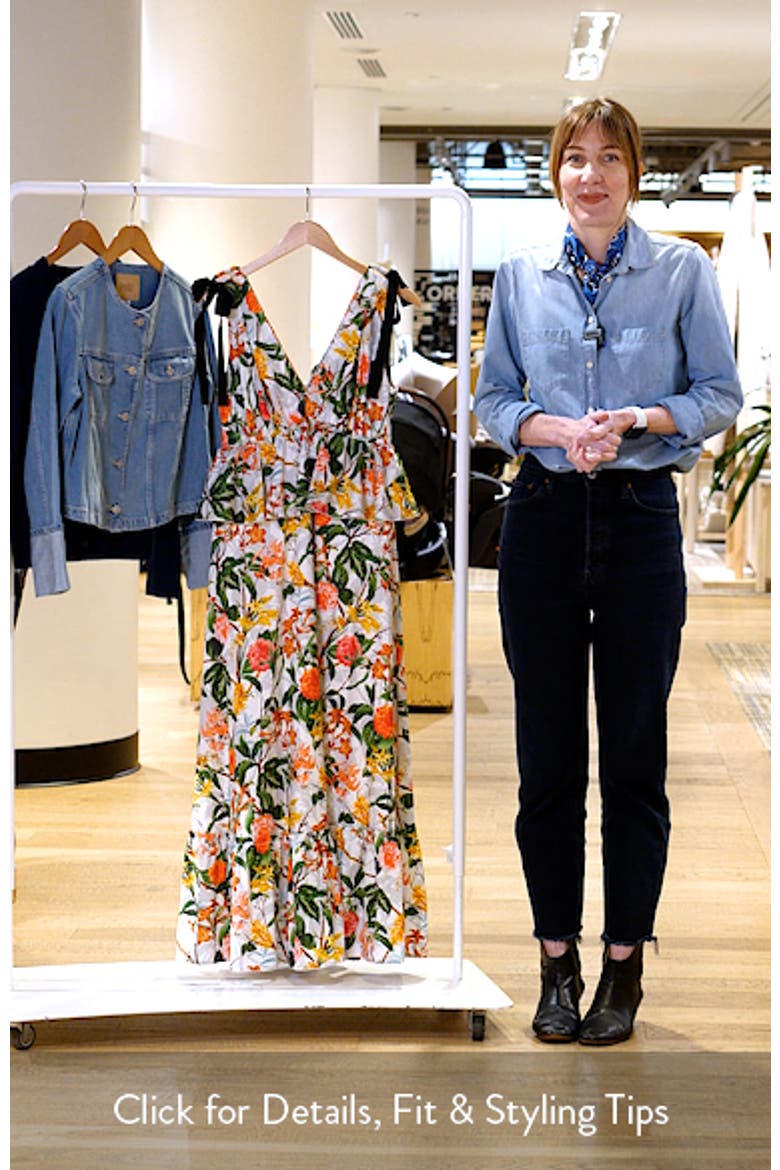 Daniela Floral Embroidered Trim Cotton Maxi Dress video