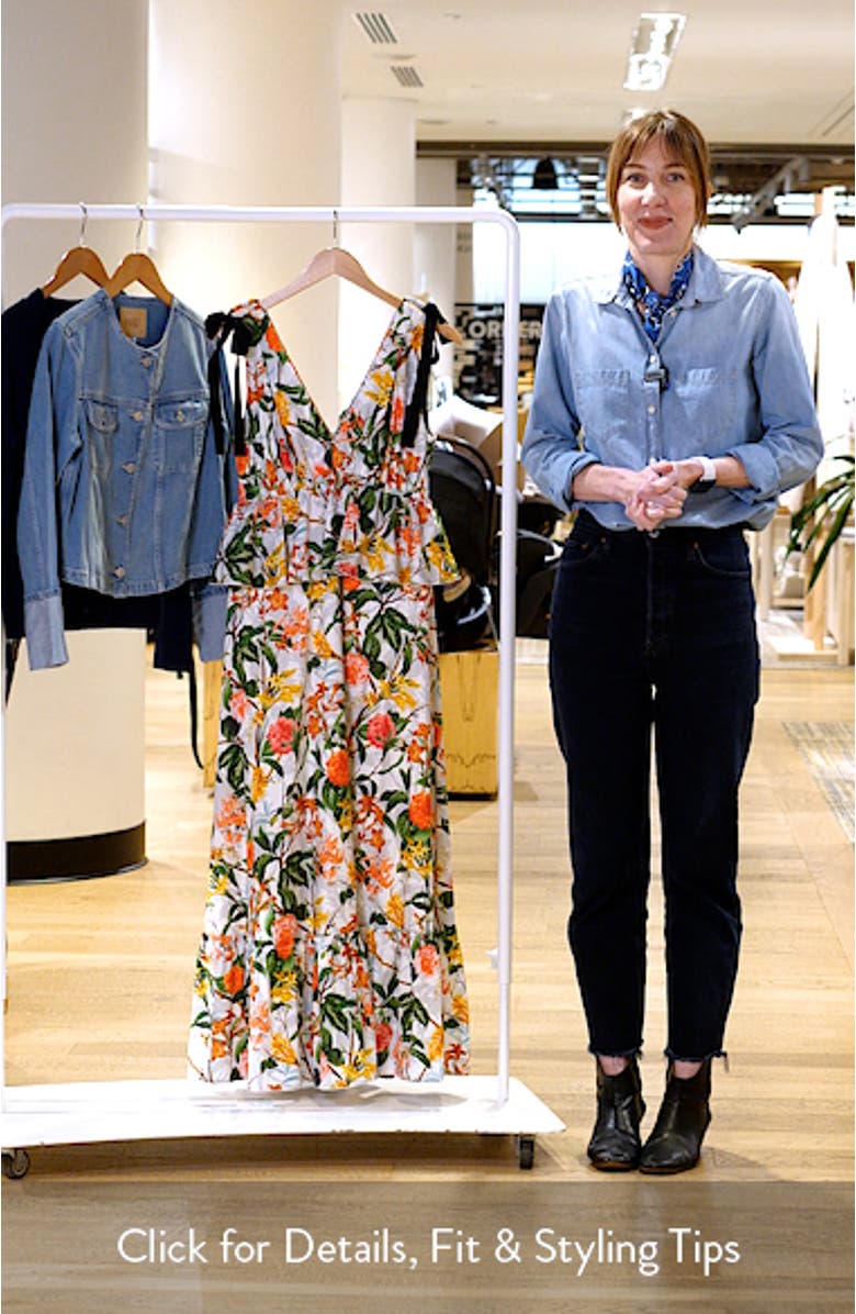 Daniela Floral Embroidered Trim Cotton Maxi Dress, sales video thumbnail