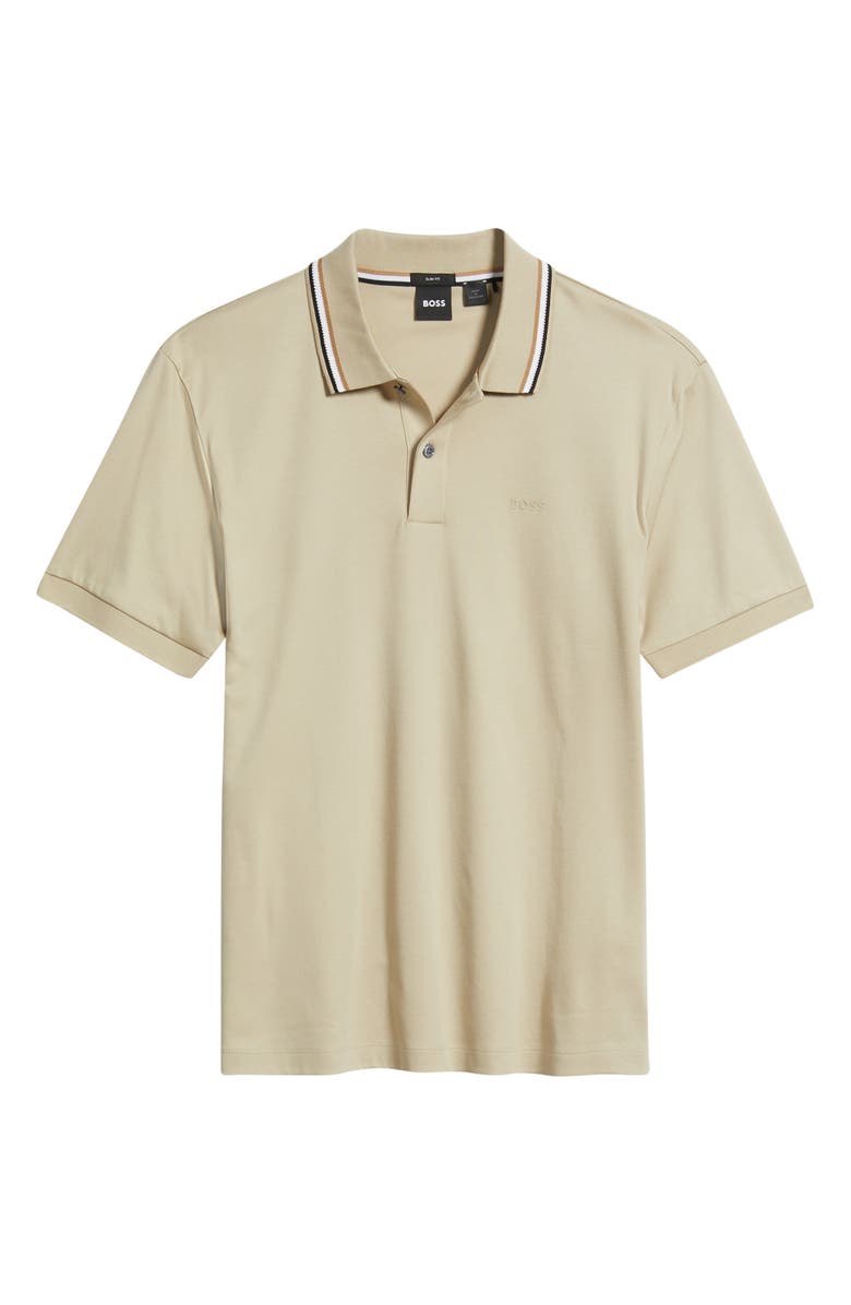BOSS Penrose Tipped Polo, Alternate, color, Open Beige