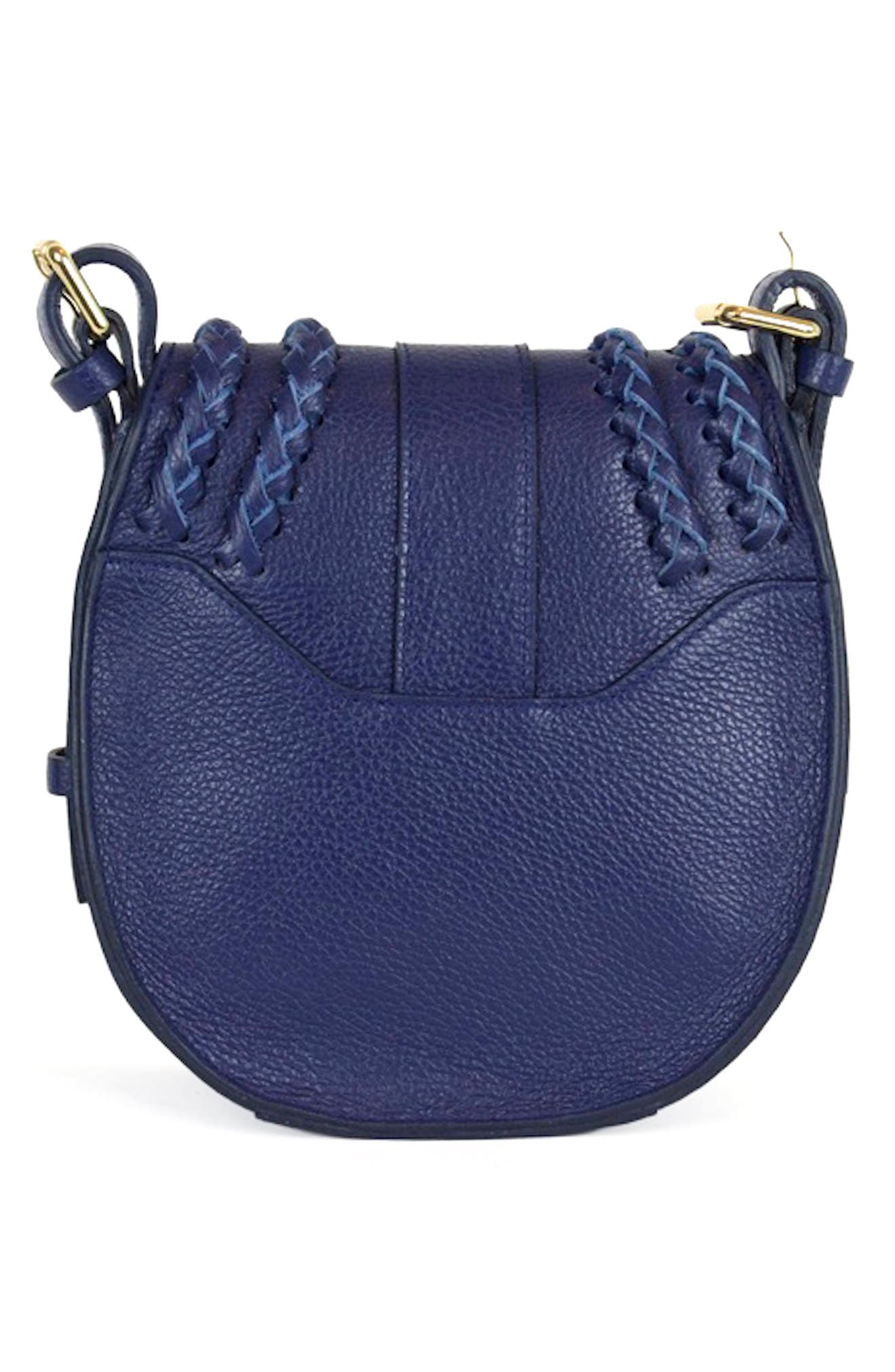 Persaman New York Daisy Braided Crossbody Bag, Alternate, color, Navy